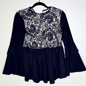 Elegant Black Lace Women's Top